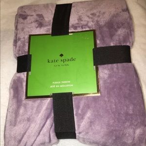 New Kate Spade Fleece Throw Purple